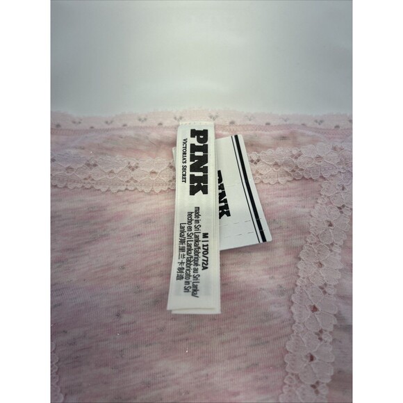 VICTORIA'S SECRET PINK Bikini Panties Cheeky Pink Lace Trimmed SZ Med NEW - Picture 2 of 6